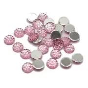 500 Pink Acrylic Round Flatback Dotted Rhinestone Gem Beads 6mm Flat back Resin