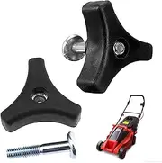 2 x Lawnmower Handle Wing Nut Bolts, Lawnmower Handle Nut Screw Bolt, Universal Lawnmower Handle, Wing Nut and Bolt, Lawn Machine Replacement Parts, Accessories for Honda Lawnmower/Lawnmower