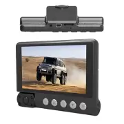 Touch Screen Dash Cam 4" 1080P 2 Lens Car DVR Recorder Rear/Front/Inside Camera