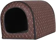 Dualoai Winter Cat Dog Bed Pet Supplies Thermal Kennel Cat Nest for Small and Medium-Sized Pets, Brown