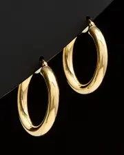 18K Italian Gold Polished Hoops