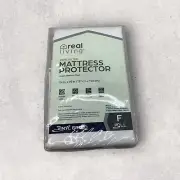 Real Living Vinyl Fitted Mattress Protector Full Bed White