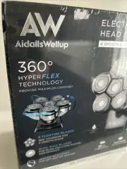 AidallsWellup Waterproof Electric Head Shaver for Bald Men - 6D Cordless, New