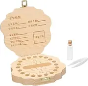 GREENADSCAPE 1 Set Tooth Keepsake Box Wooden Deciduous Teeth Storage Box for Boys Chinese Zodiac Dragon Design for Preserving Childhood Memories Simple Beautiful Craftsmanship