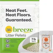 Tidy Cats Breeze Cat Litter Pellets, Refill 7 Pounds with Aurora Pet Wipes