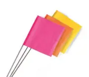 10 Hanson Marking Flag 15" Wire Stakes High Visibility Marker Survey PICK COLOR
