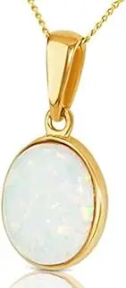 [Akshita gems] 18.25 Ratti 17.00 Carat Natural Opal Gold Plated Pendant Certified Natural Australian Opal Stone Gold Plated Pendant for Men and Women By Lab Certified, Loose Gemstone, Opal