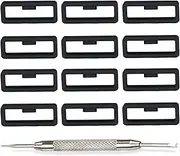 [12 Pack] 22mm Watch Band Strap Loops for Garmin, Replacement Secure Rings Compatible with Garmin Forerunner 945/935/630/235/735XT/Fenix 5 Bands, Silicone Fastener Ring Holder Loop with Removable Tool
