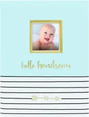 Hello Handsome, First 5 Years Baby Memory Book with Photo Insert, Blue