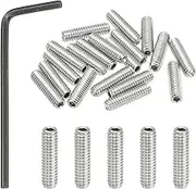 uxcell #8-32x5/8 Internal Hex Socket Set Grub Screws, 20 Pcs 304 Stainless Steel Cup Point Set Screw with Hex Key Wrench for Door Handles Bathroom Fixtures