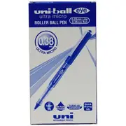 Uni-Ball Eye Micro Rollerball Pens 0.38mm Blue 12 Pack