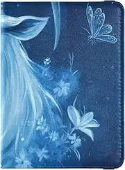 [Amooorous] Fierce Goat Royal Blue Leather decorative family passport holder Travel Documents Organizer Protector Wallet Passport Holder Lightweight, Fierce Goat Royal Blue, 1 size