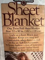 VTG Leshner of St. Marys Sheet Blanket 72”x90” LIGHT BLUE NEW TWIN/FULL MADE USA