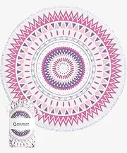 Rockycay Beach Towel - Sand Free, Quick Dry, Lightweight – Large and Extra Large Towels Large 63" (160cm) Round Beach Towel/Pink Bahamas