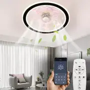 TCFUNDY LED Ceiling Fan with Light Phone APP & Remote Control Fan Light Kit