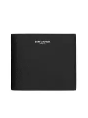 Saint Laurent East/West Wallet with Coin Purse in Grain de Poudre Embossed Leather