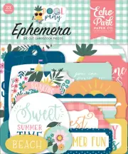 1 Pack of Echo Park Paper POOL PARTY Die Cut Ephemera Pieces