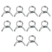 Double Wire Spring Hose Clamp, 20pcs 65Mn Steel 6mm Spring Clips, Silver Tone