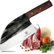 Chinese Chef's Knife and Meat Cleaver Knife,Forged Kitchen Knife Butcher Handmade Forged Stainless Steel Utility Chef Knife with Full-Tang Dalbergia Cochinchinensis Handle for Home, Kitchen & Restaura