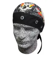 Flames and Bolts Bandanna Du Rag Biker Skull Cap Do Doo Head Wear Capsmith Hat