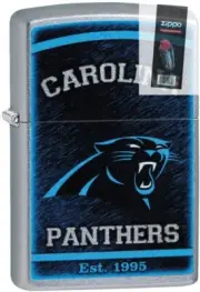 Zippo 29936 NFL Carolina Panthers Street Chrome Lighter + FLINT PACK