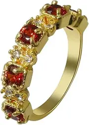 [VOLURE] Finger Joint, Ring Toe Ring,Rings,Ring Stone For Women Jewelry Red Fashion Ring Engaged Zircon Jewelry Bright Rings Jewelry Rings Set
