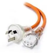 Alogic 2m Medical Power Cable Aus 3 Pin Mains Plug to IEC C13 Orange (M/F)