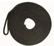 Boat Mooring Rope Black 16 Strand Polyester UV Stabilised 20mmx20M Dock Line