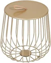 Coffee Nordic Coffee Round Iron Art Birdcage Side/Telephone/Snack Storage Basket Living Room Small Apartment 35X40X42.5Cm Feito na China Comfortable Anniversary