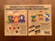 1984 Ideal The Chipmunks Toys Authentic Vintage Print Ad/Poster Pop Art Decor