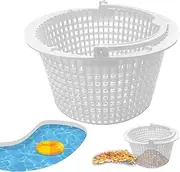 Mirpuytn Skimmer Basket,Floating Leaf Strainer - Handle Equipped Pool Skimmer Basket for Deribs Leaves Cleaning Pond Skimming Supply