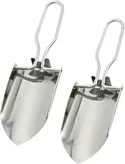 Happyyami 2pcs Stainless Steel Folding Garden Spatula for Planting Lightweight Gardening Tool for Outdoor Use for Pot Plants and Garden Flowers