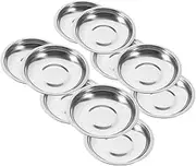 SHOWERORO 10pcs Small Plate Divided Serving Dishes Food Platters Cup Sauce Bowls Dip Containers with Lids Plates Mixing Bowl Chilled Dip Bowl Steel Bowl Stainless Steel Dipping Dish Silver