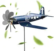 Windmill Aircraft - Airplane Wind Spinner, Garden Decoration Airplane Windmill | Weatherproof Stainless Steel Wind Catchers, Wind Powered Garden Decoration for Yard