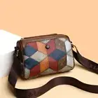 Patchwork Color Women's Shoulder Bag Cylindrical Bag Versatile Messenger Bag