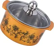 BRIGHTFUFU Stainless Steel Hot Pot for Cooking Portable Soup Pot with Lid Heat Resistant Design for Home Use and Camping Compact and Cookware