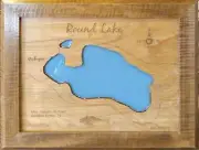 Round Lake, MI - Laser Cut Wood Map | Wall Art | Made to Order