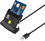 Zoweetek ID Card Reader Multi-Function USB Smart Card Reader for Smart Card, ID Card,SIM ect,Support Portuguese, Spanish, Belgian, Latvian, Estonian,Chip card reader Compatible with Windows