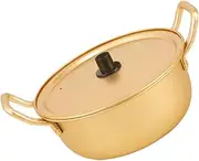 CANIGHT Aluminum Soup Pot with Lid Double Handles for Easy Handling Deep Cooking Pot for Ramen and Soups Durable and Easy to Clean for Outdoor Camping and Kitchen Use