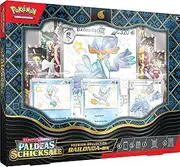 Pokémon - Trading Card Game: Crimson & Purple - Paldea's Fates: Premium Collection Bailonda-ex (3 Embossed Holographic Promo Cards, 1 Oversized Promo Card & 8 Booster Packs)