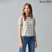 在飛比找momo購物網優惠-【Master Max】經典格紋蕾絲布短袖上衣(831709