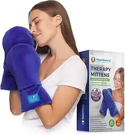 PhysioNatural Microwavable Therapy Mittens–Relief for Hands and Fingers in Cases of Stiff Joints, Arthritis, Trigger Finger, Inflammation, Raynaud's, Carpal Tunnel–Heated Hands Mitts Warmers–Scented Gloves
