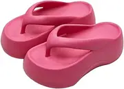 [Generic] Women's Wedge 7cm Flip Flops Sandals, Height increase, slimming effect, Women Lightweight Cushioning Shock-Absorbing For Beach/Indoor Outdoor
