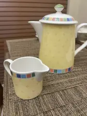 villeroy & boch retro twist alea limone coffee / tea pot & creamer