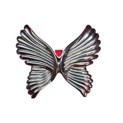 Vintage 1987 Avon Sculputred Butterfly Pin - Silvertone