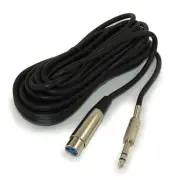 25Ft XLR 3P Female to 1/4inchinch TRS (Balanced) Male Microphone Cable