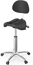 Saddle Stool Rolling Stool Dentist Chair Swivel Stool, Medical Dental Stool Height Adjustable for Hospital Laboratory Salon Office Home