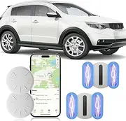 Car Tracker Bluetooth Tracker Tag-2 Pack,Compatible with Apple Find My (iOS Only),Item Finder for Vehicles,Key,Luggage,Suitcase and More,IP67 Waterproof,Replaceable Battery,Worldwide Tracking-White10