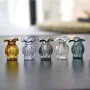 3/5PC 1:12 Scale Dollhouse Miniatures Mini Clear Glass Vase Bottles Accessories
