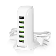 5 Ports Multi USB Charger HUB LED Display USB Charging Station Dock